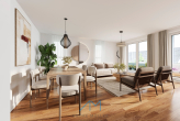 Beispiel-Wohn-Esszimmer1.0 - Seeblick inklusive! Moderne Design-Wohnung in Ludwigshafen mit Top-Ausstattung und Balkon.