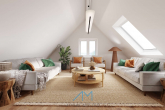 Wohnzimmer-Beispiel - Wandmodernisiert – sofort einziehen! Großzügige Maisonettewohnung in Zornheim.